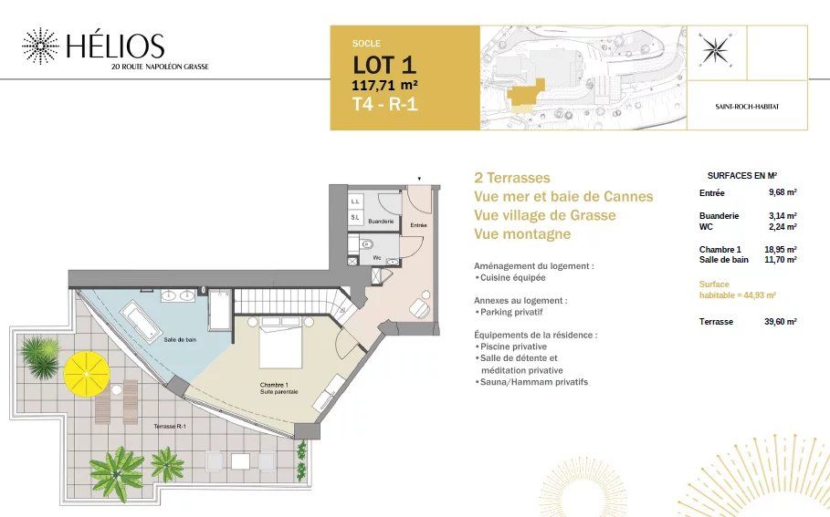 appartement 4 Pièces en vente sur Grasse (06130)